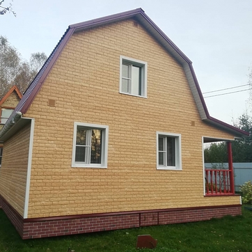 Сайдинг ЛЮКС (LUX) под камень, Бергарт (Bergart), пекан - 5