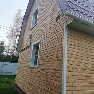 Сайдинг ЛЮКС (LUX) под камень, Бергарт (Bergart), пекан - 8